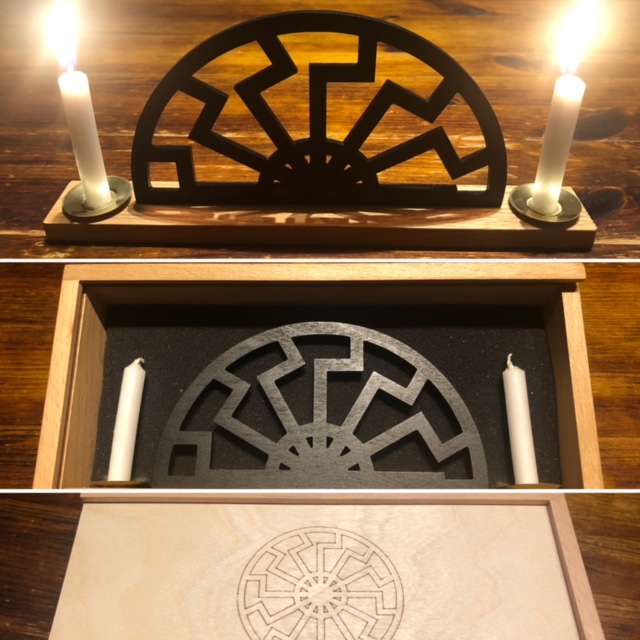 Schwarze Sonne Holz Schwibbogen