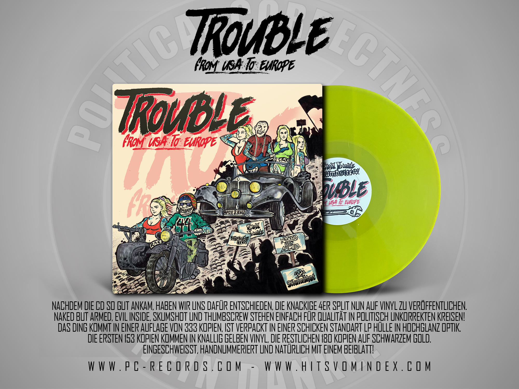Trouble from USA to Europe - 4er Split LP
