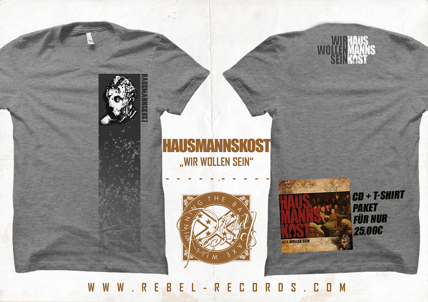Hausmannskost - Wir wollen sein CD+T-Shirt Paket