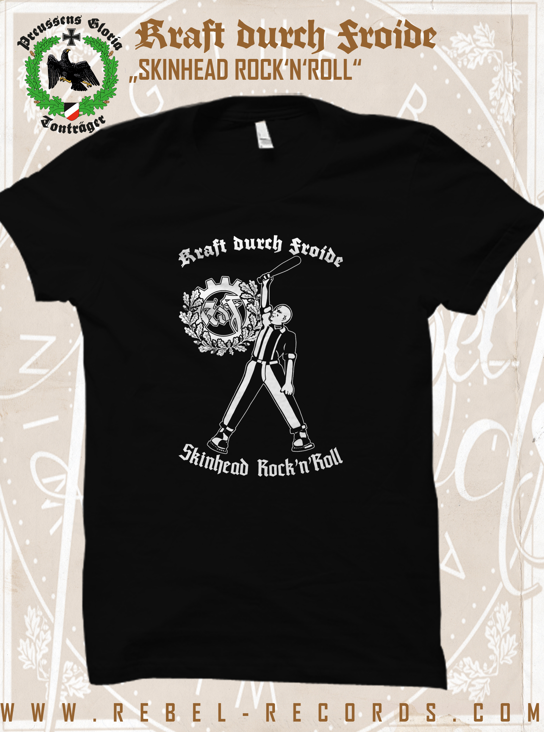 KRAFT DURCH FROIDE - SKINHEAD ROCK'N'ROLL T-SHIRT