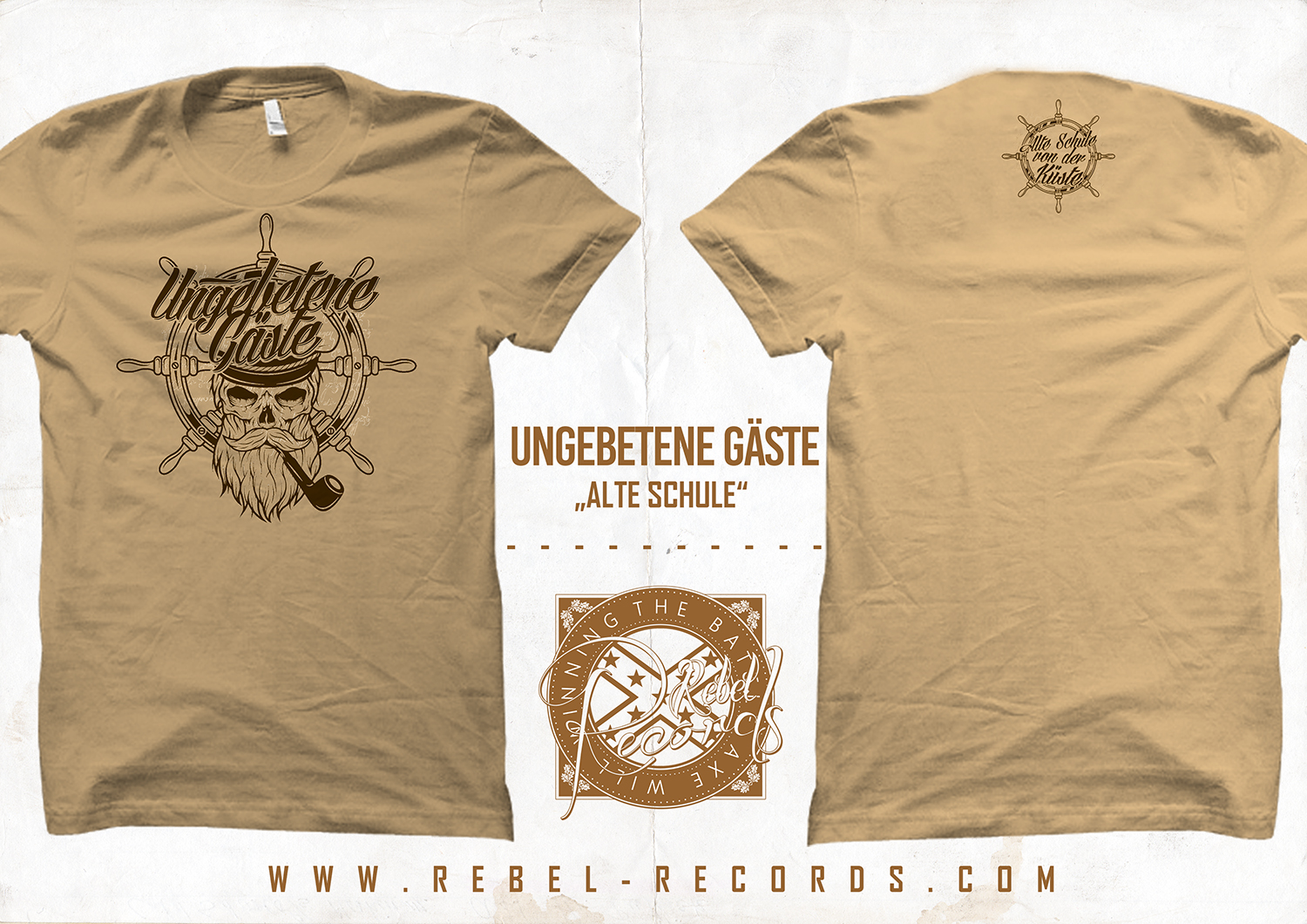 Ungebetene Gäste - Alte Schule T-Shirt in beige