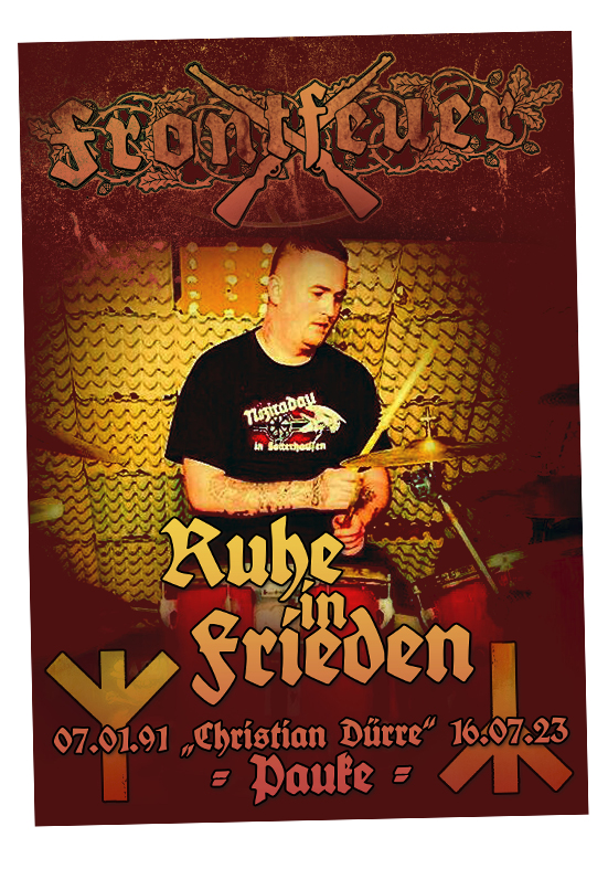 Frontfeuer Poster mit Pauke