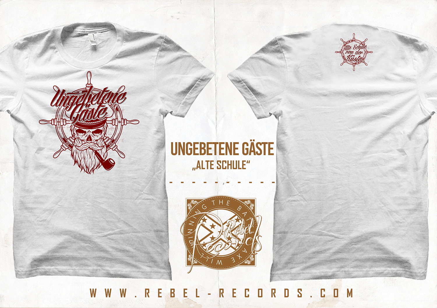 Ungebetene Gäste - Alte Schule T-Shirt in weiss