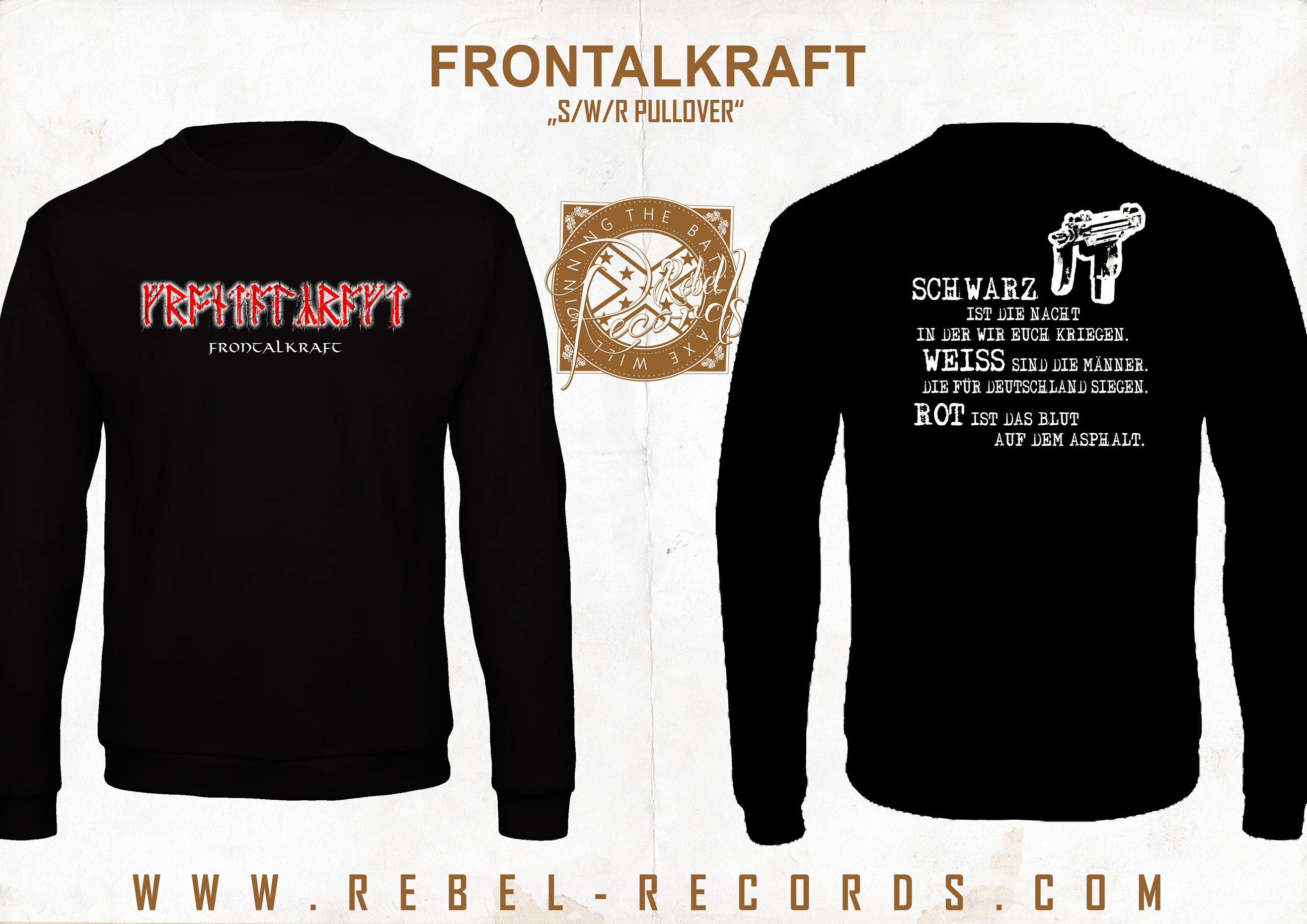 Frontalkraft - Schwarz-Weiss-Rot Longsleeve Shirt