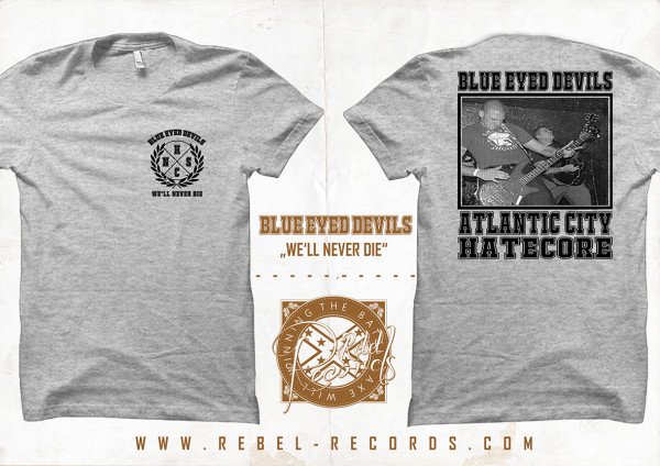 Blue Eyed Devils - We´ll never die T-Shirt grau.meliert