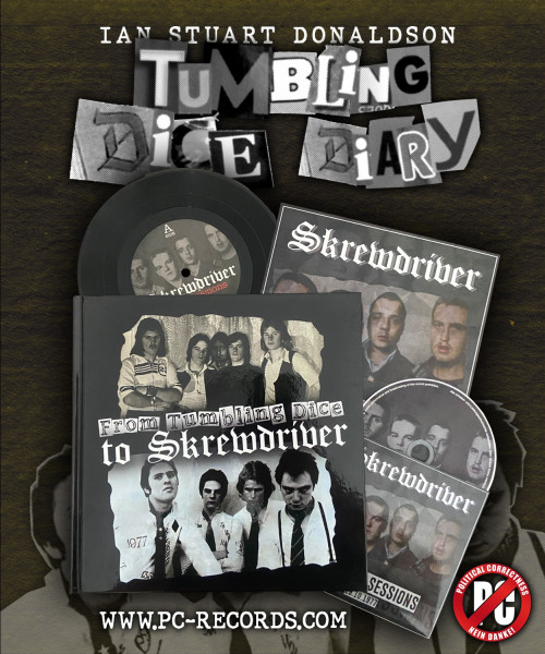 (Skrewdriver) From Tumbling Dice to Skrewdriver Buch inkl. CD und Vinyl EP