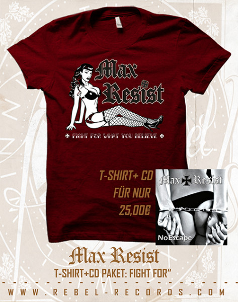 Max Resist - Fight For... T-Shirt+CD Paket